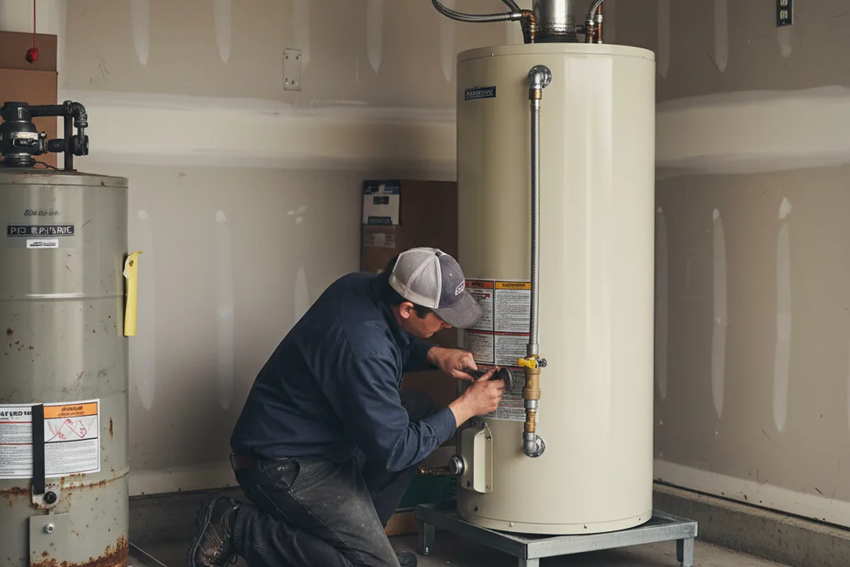 Water heater and shutoff valve replacement in Gause