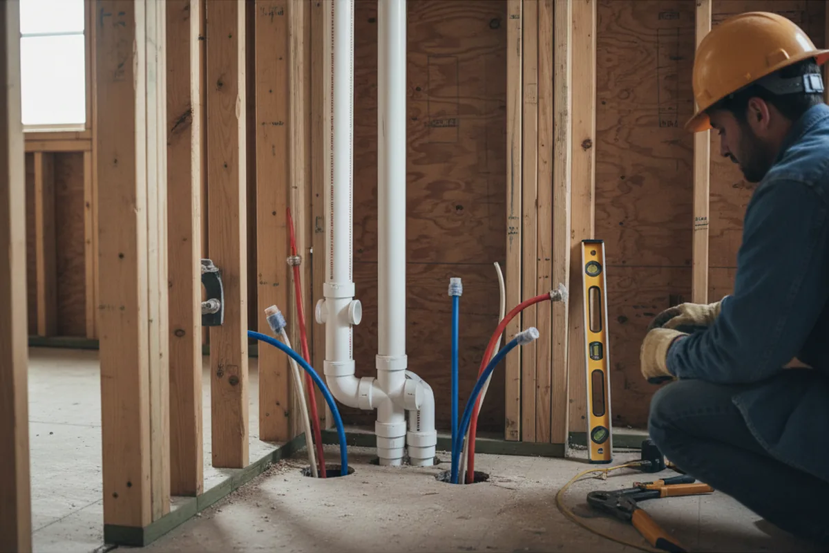 Drain and supply rough-in during Garbage Disposal Repair in Gause